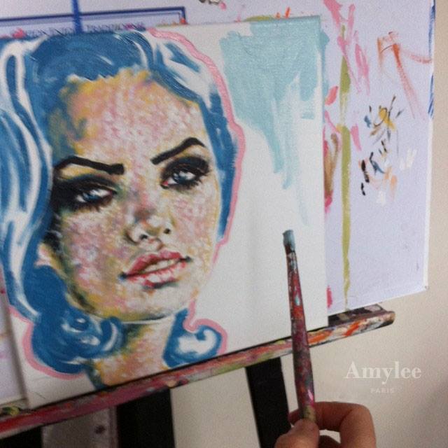 tableau artiste peintre peinture portrait amylee