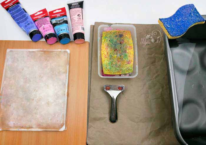 gelli print plate art