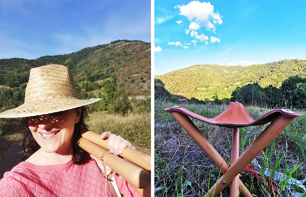 Tabouret d'artiste pour les séances plein air